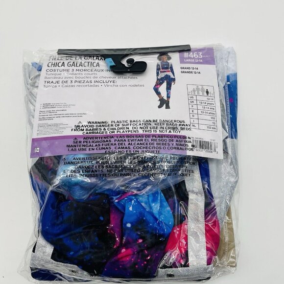 Galaxy Girl Futuristic Space Youth Girls Large 12/14 Halloween Costume Blue 460 - Picture 4 of 5